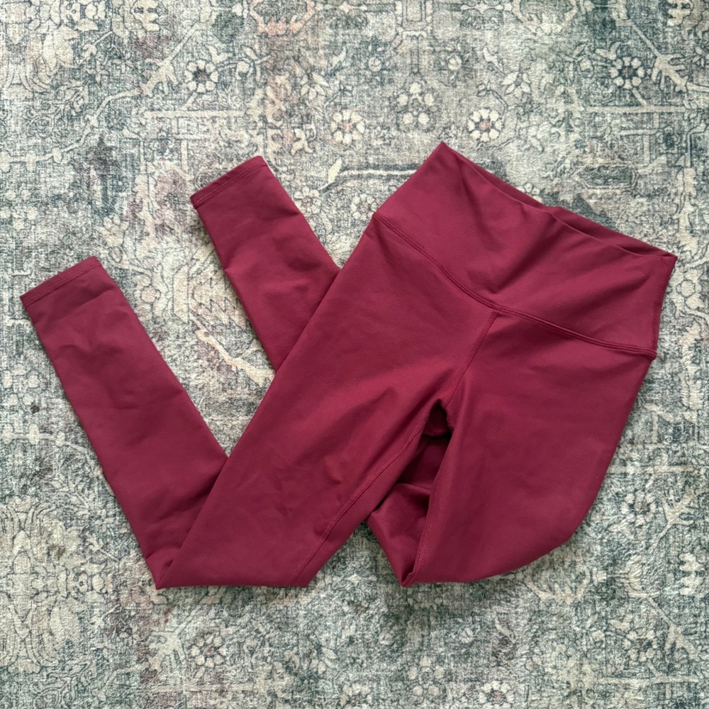 Alo Yoga High Waist  Leggings Burgundy Wine Red Womens S